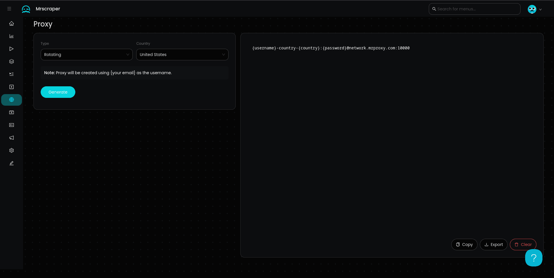 Rotating Proxy Configuration