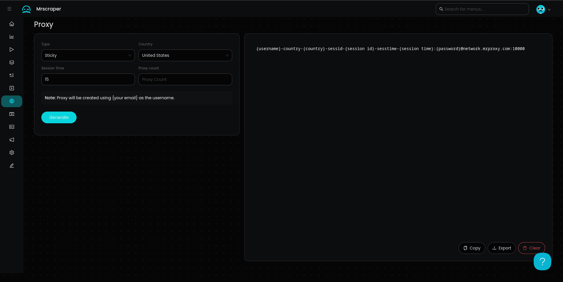 Static Proxy with Custom Session Time