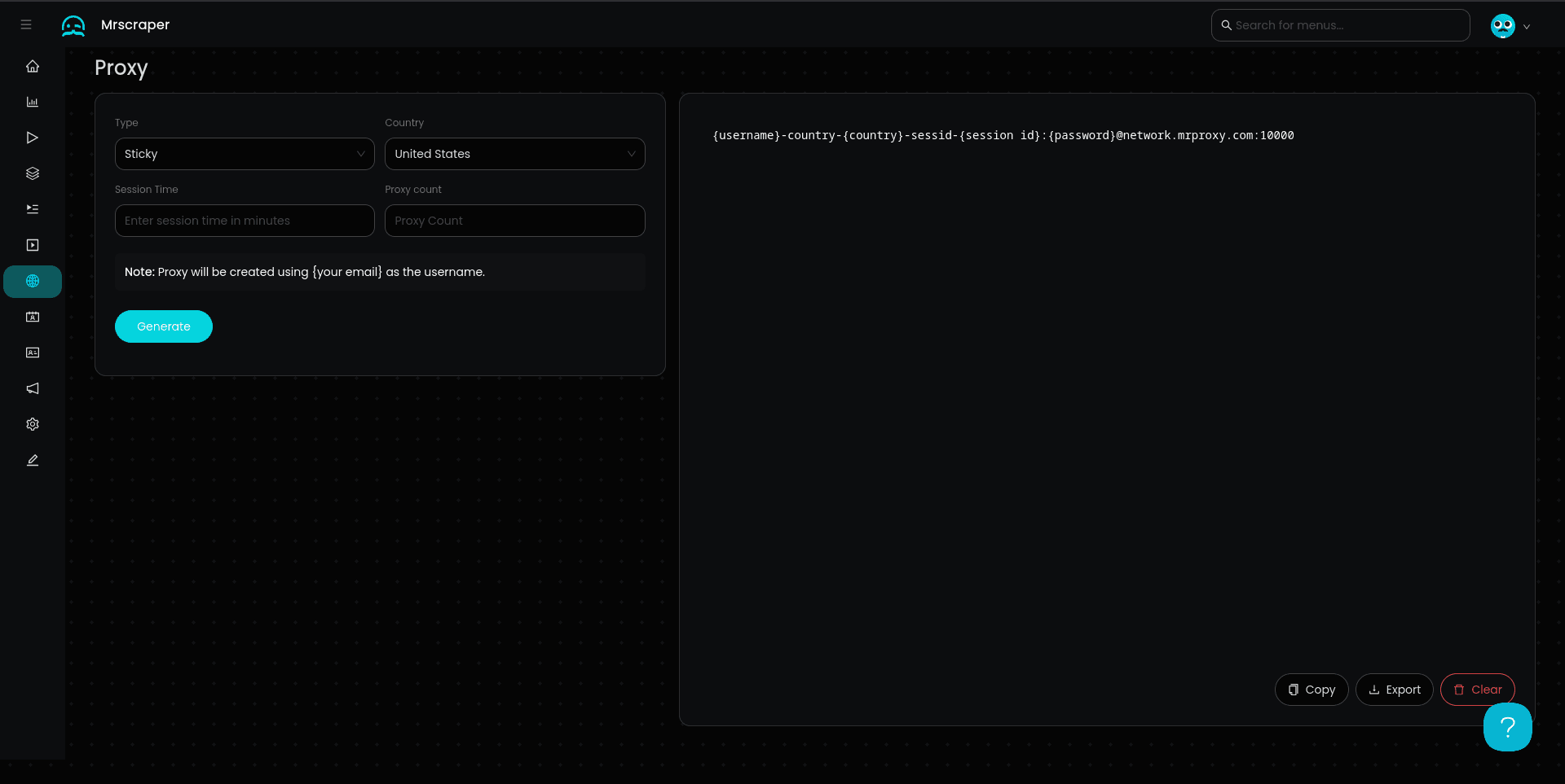 Static Proxy Configuration