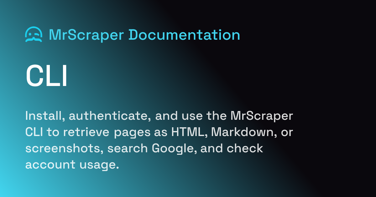 CLI | MrScraper Documentation